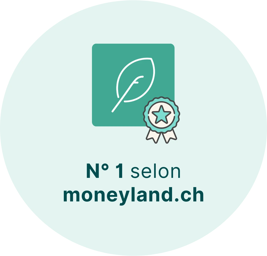 N°1 selon moneyland.ch, logo Findependent avec badge et texte.