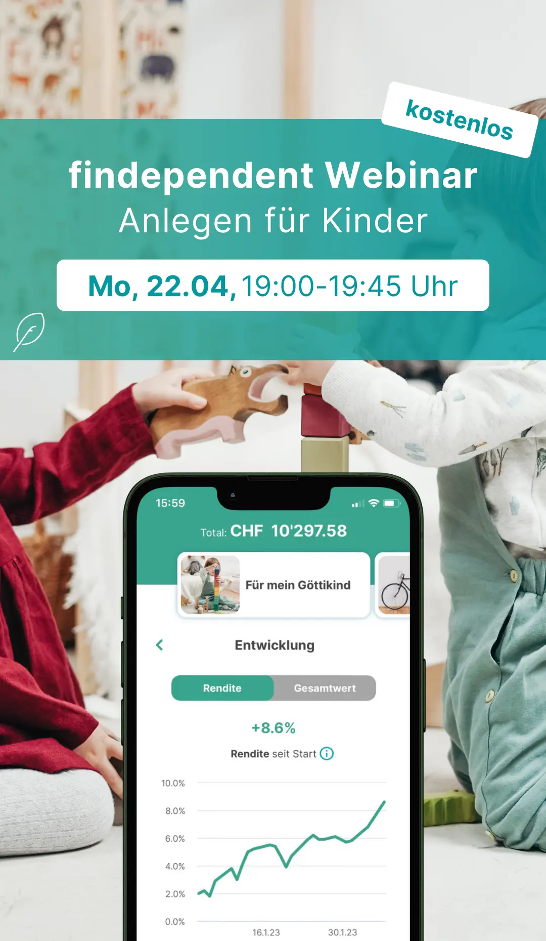 Banner für das findependent Webinar